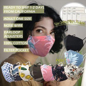 3PACK Adult Face Mask Nose Wire Ear Loop Adjuster